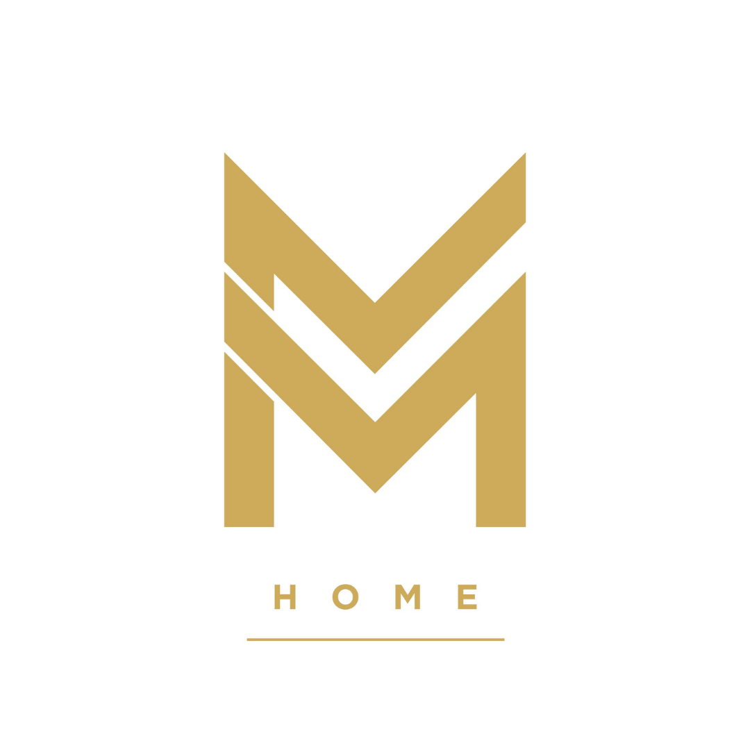 M&M Initial logo. Ornament gold Stock Vector